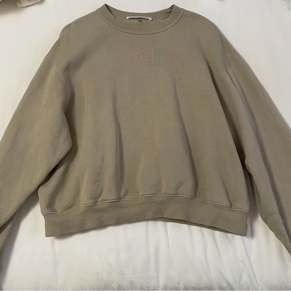 alexanderwang.t structured terry crewneck sweatshirt w/ puff paint